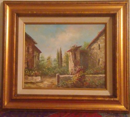 500x449 Art Vintage Rossini Signed Oil Painting 8x10 - Rossini Painting