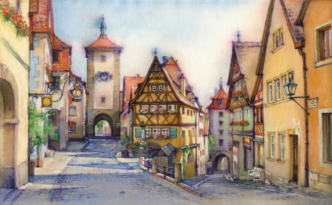 670x415 Rothenburg - Rothenburg Painting