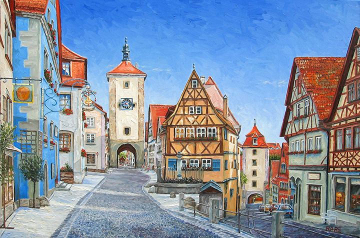 720x476 Rothenburg Germany Painting - Rothenburg Painting