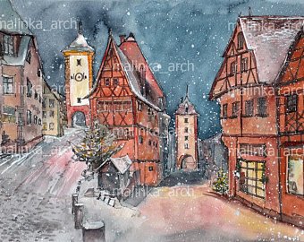 340x270 Rothenburg Painting Etsy - Rothenburg Painting