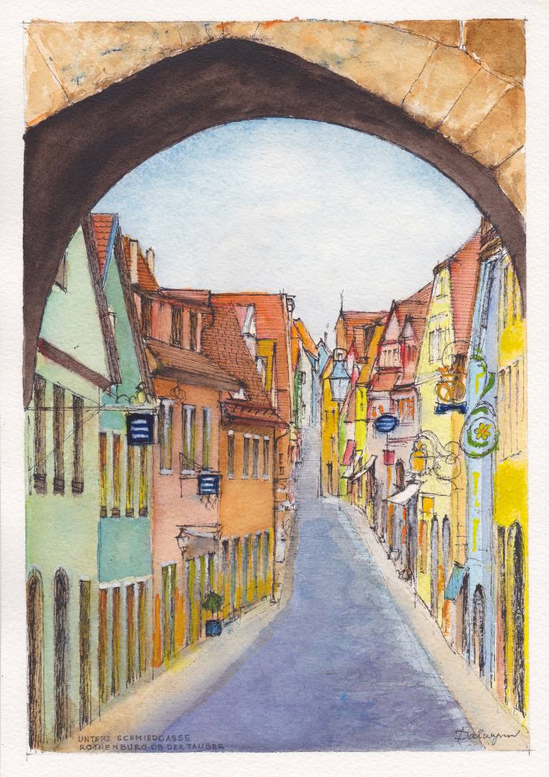 770x1088 Saatchi Art Ancient Houses In Medieval Rothenburg Ob Der Tauber - Rothenburg Painting