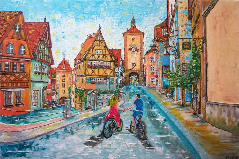 770x513 Saatchi Art Rothenburg Italy Painting By Maria Rom - Rothenburg Painting