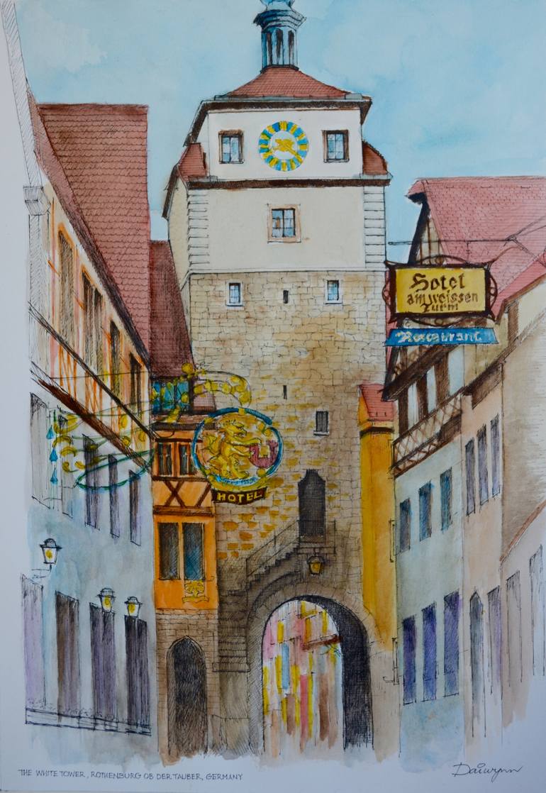 770x1118 Saatchi Art Weissenturm - Rothenburg Painting