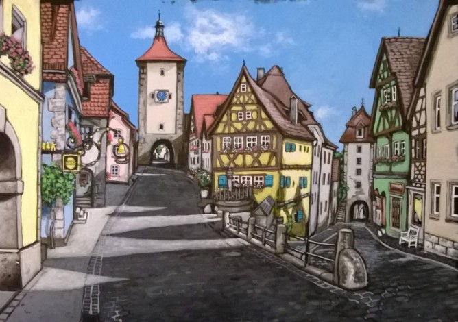 668x470 Wyndham Sexon - Rothenburg Painting