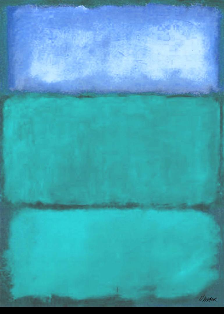 770x1076 Saatchi Art Turquoise Blue Homage To Rothko Painting By Barry Sack - Rothko Painting