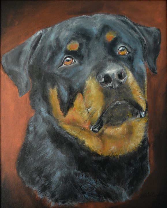 579x720 The Rottweiler - Rottweiler Painting