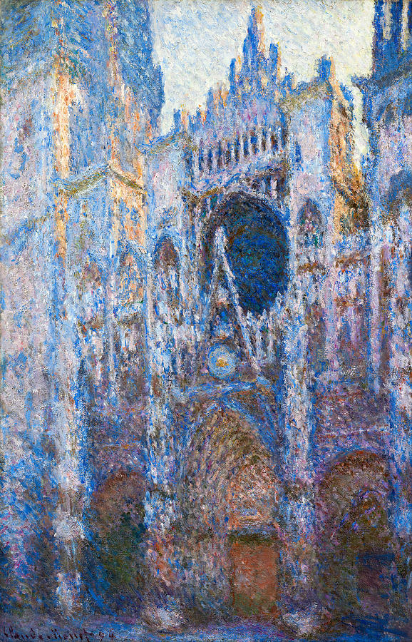 578x900 Rouen Cathedral, West Facade Painting By Oscar Claude Monet - Rouen Cathedral Painting