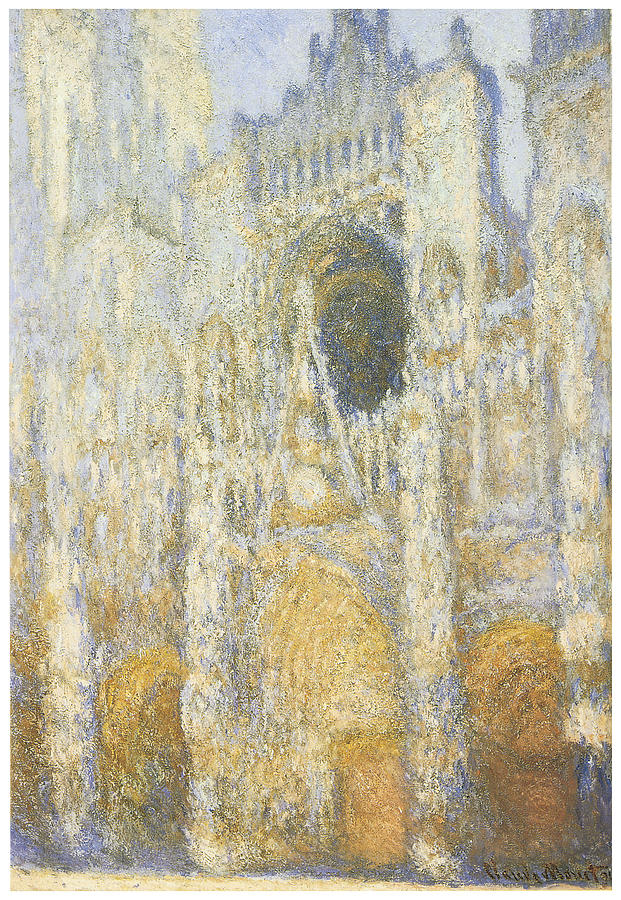 621x900 Rouen Cathedral At Dawn Painting By Claude Monet - Rouen Cathedral Painting
