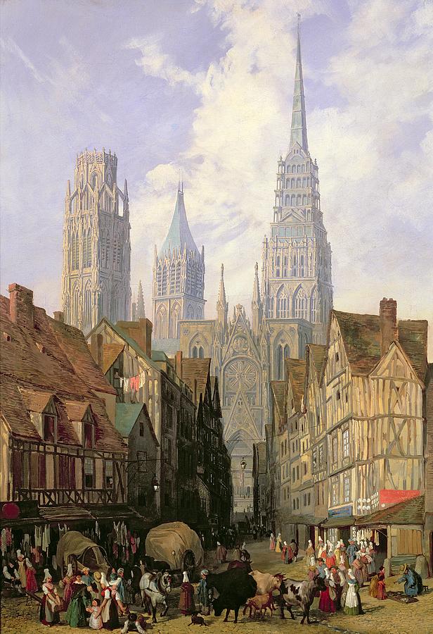 616x900 Rouen Cathedral Painting By Lewis John Wood - Rouen Cathedral Painting