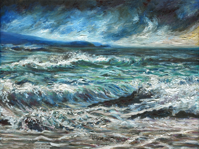 813x610 Rough Seascape Art - Rough Painting