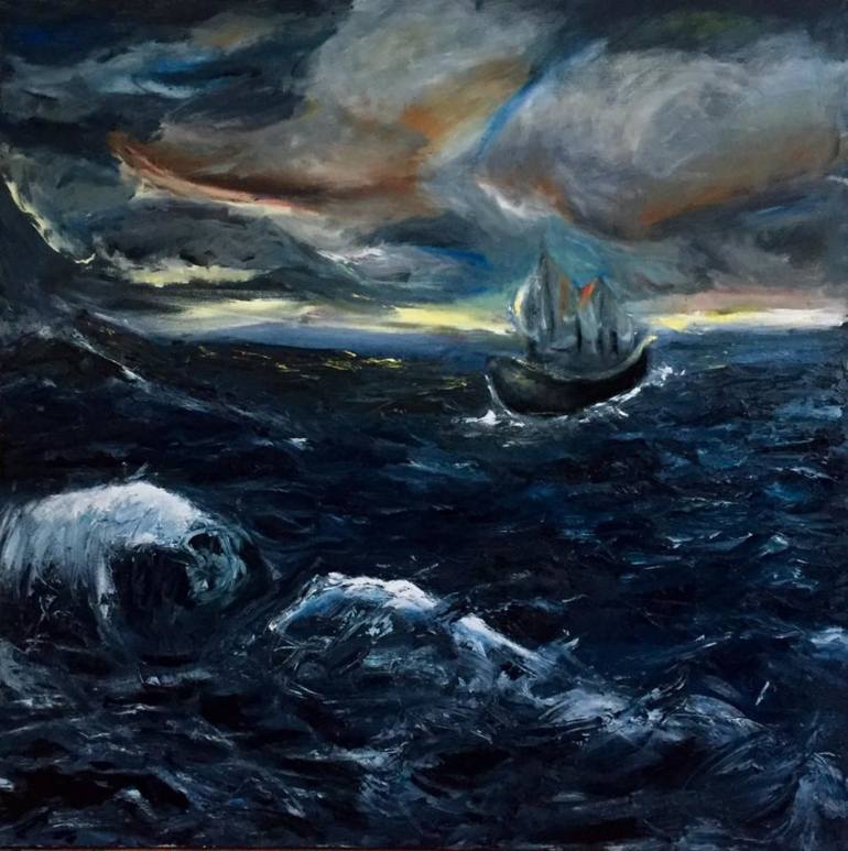 770x773 Saatchi Art In Rough Seas Painting By Casey Edward Shaw - Rough Painting