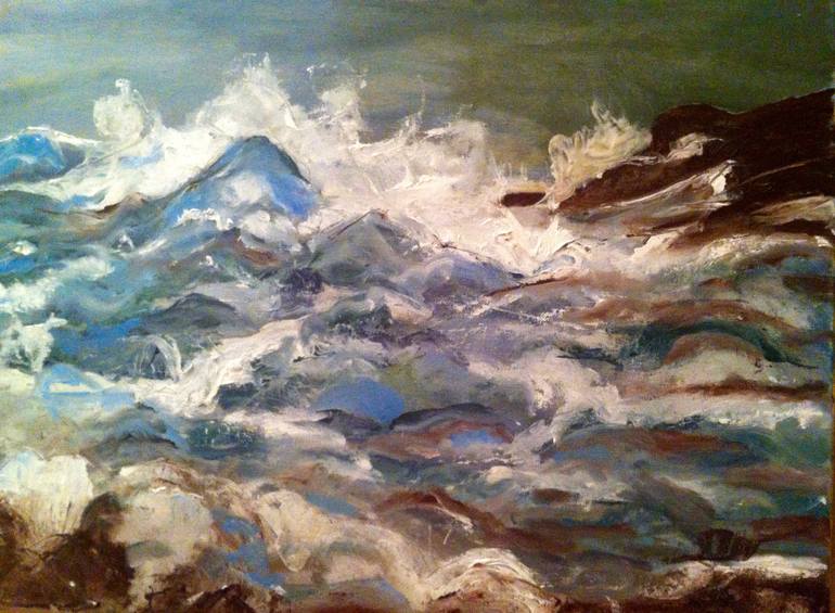 770x565 Saatchi Art Rough Seas Painting By Judith Skillman - Rough Painting