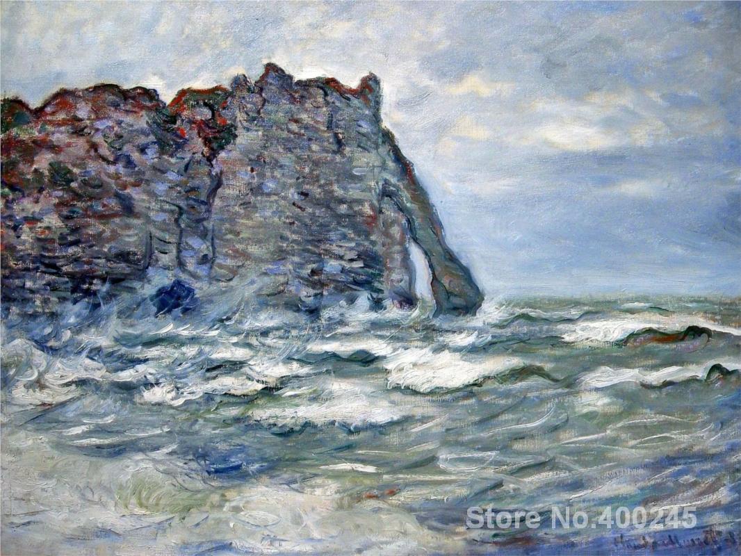 1066x800 Painting By Claude Monet Port D Aval Rough Sea Redroom Decor Oil - Rough Painting