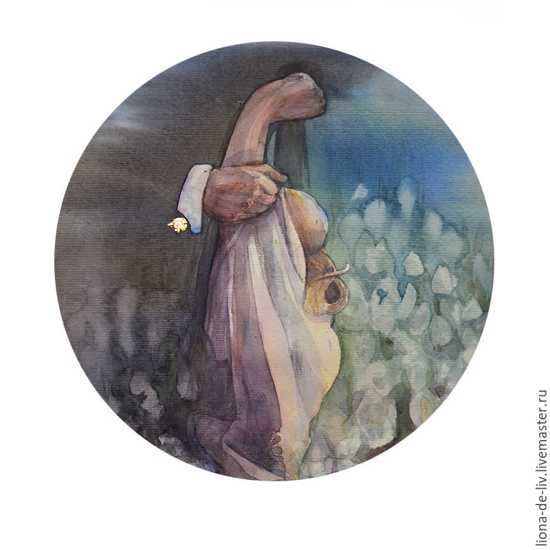 800x800 Gentleman Round Painting, Watercolor, Painting With Meaning - Round Painting