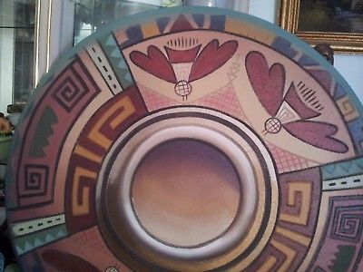 400x300 Vintage James Eagles Native American Art Signed Round Painting - Round Painting