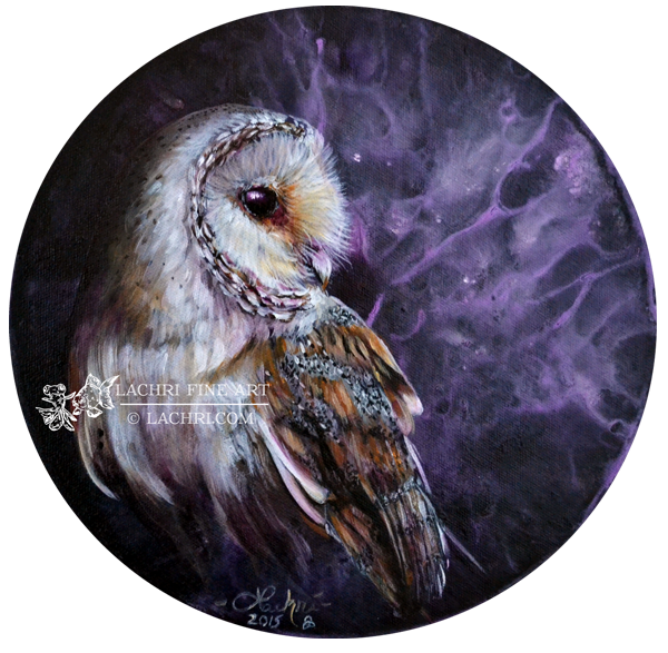 600x587 Barn Owl Round Painting - Round Painting