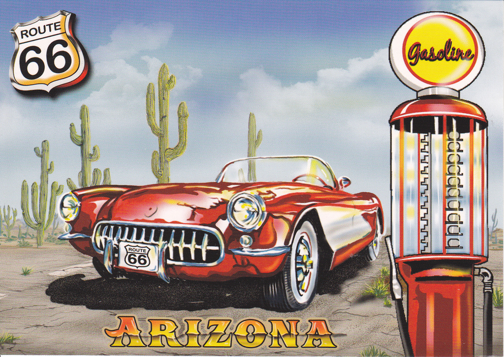 1024x726 Route 66 Arizona Painting Postcard From My Mom Arizona - Route 66 Painting