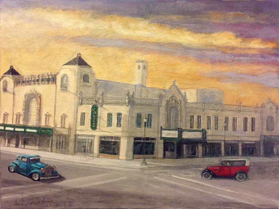 900x674 Route 66 Coleman Theatre Beautiful Miami Oklahoma Painting By - Route 66 Painting