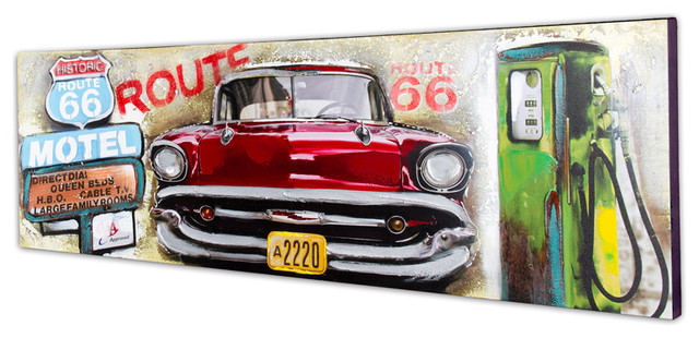 640x310 Route 66 Motor Oil Painting On Canvas - Route 66 Painting