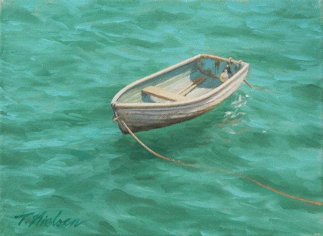 640x469 Tom Nielsen Fine Art Seascape Amp Marine Paintings Cornwall - Row Boat Painting