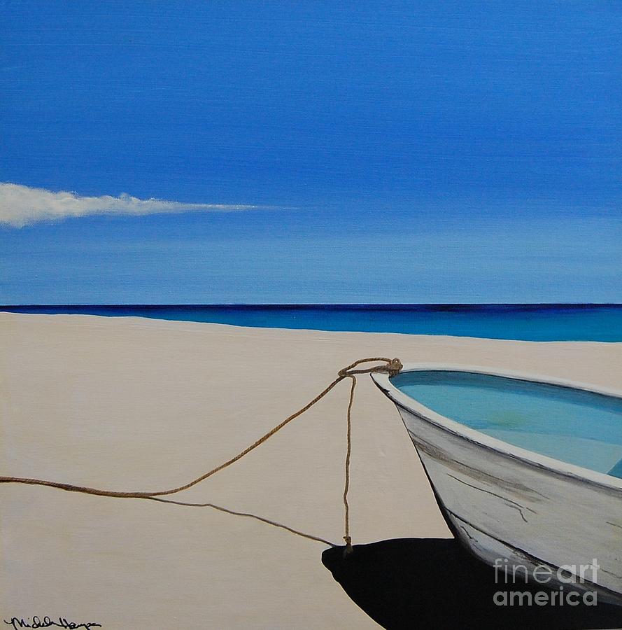 889x900 Up Close Row Boat Painting By Michele Harps - Row Boat Painting