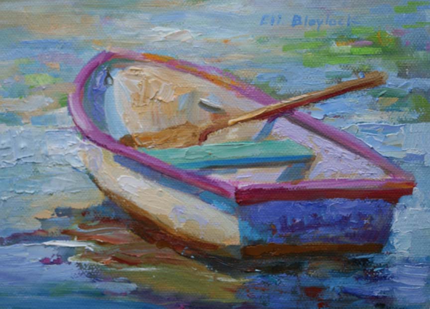 864x621 Daily Paintings By Elizabeth Blaylock, American Impressionist Oil - Row Boat Painting