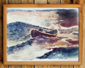 340x270 Row Boat Painting Etsy - Rowboat Painting