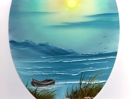 450x337 Rowboat On The Beach - Rowboat Painting