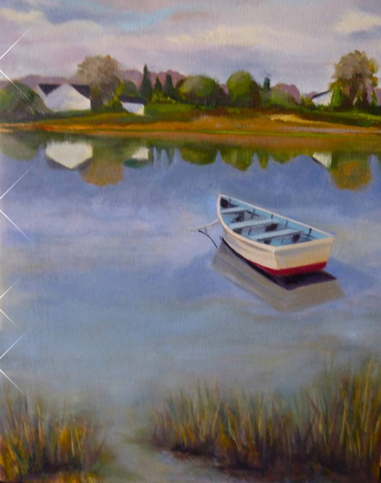 770x977 Saatchi Art Rowboat Remembered Painting By K Miller - Rowboat Painting