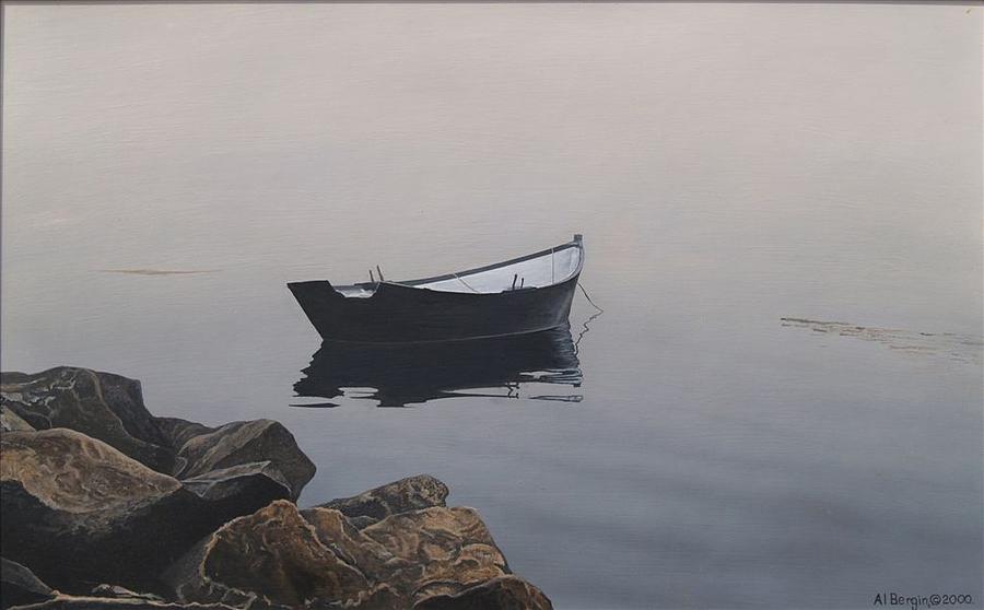 900x558 Chester Row Boat Painting By Al Bergin - Rowboat Painting