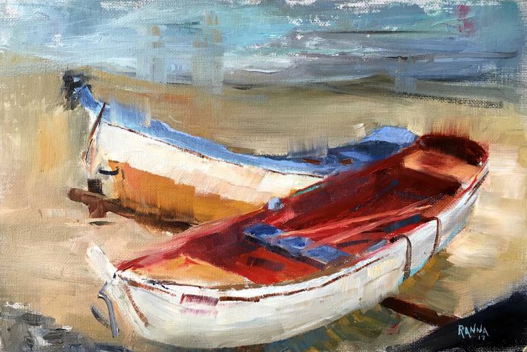 770x515 Saatchi Art Fishing Boat Painting By Carlos Ranna - Rowing Boat Painting