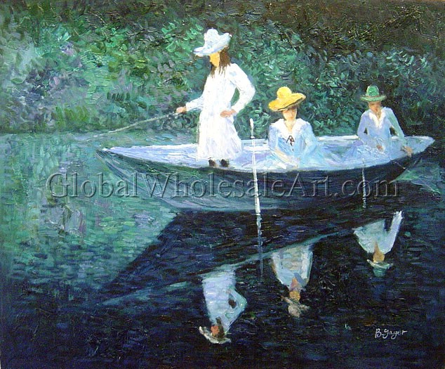 634x525 Claude Monet - Rowing Boat Painting