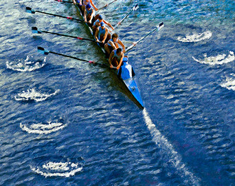 342x270 Rowing Crew Carrying Shell Team Of Rowers - Rowing Painting