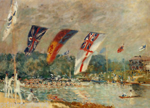 300x215 The Regatta At Molesey England Rowing Painting By Alfred Sisley - Rowing Painting