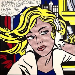 300x299 Pop Art,roy Lichtenstein M Maybe Large Xxxl 79x79in !!! Hand - Roy Lichtenstein Painting