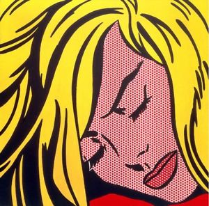 300x296 Pop Art,roy Lichtenstein Sleeping Girl Xxxl 79x79in !!! Hand - Roy Lichtenstein Painting