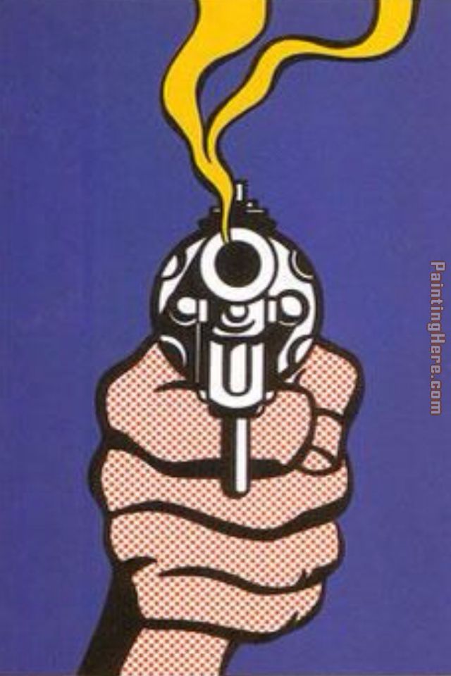 640x960 Roy Lichtenstein Gun In America Painting Anysize 50% Off - Roy Lichtenstein Painting