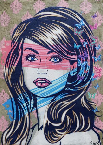 428x600 The Face 140cm X 100cm Roy Lichtenstein Girl Pop Art Painting - Roy Lichtenstein Painting