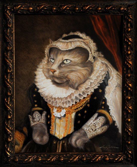 550x669 Custom 9x12 Royal Pet Portrait Portraits And Paintings - Royal Cat Painting