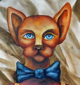 281x300 Original Painting Oil On Canvas 20x16 Contemporary Art Royal - Royal Cat Painting