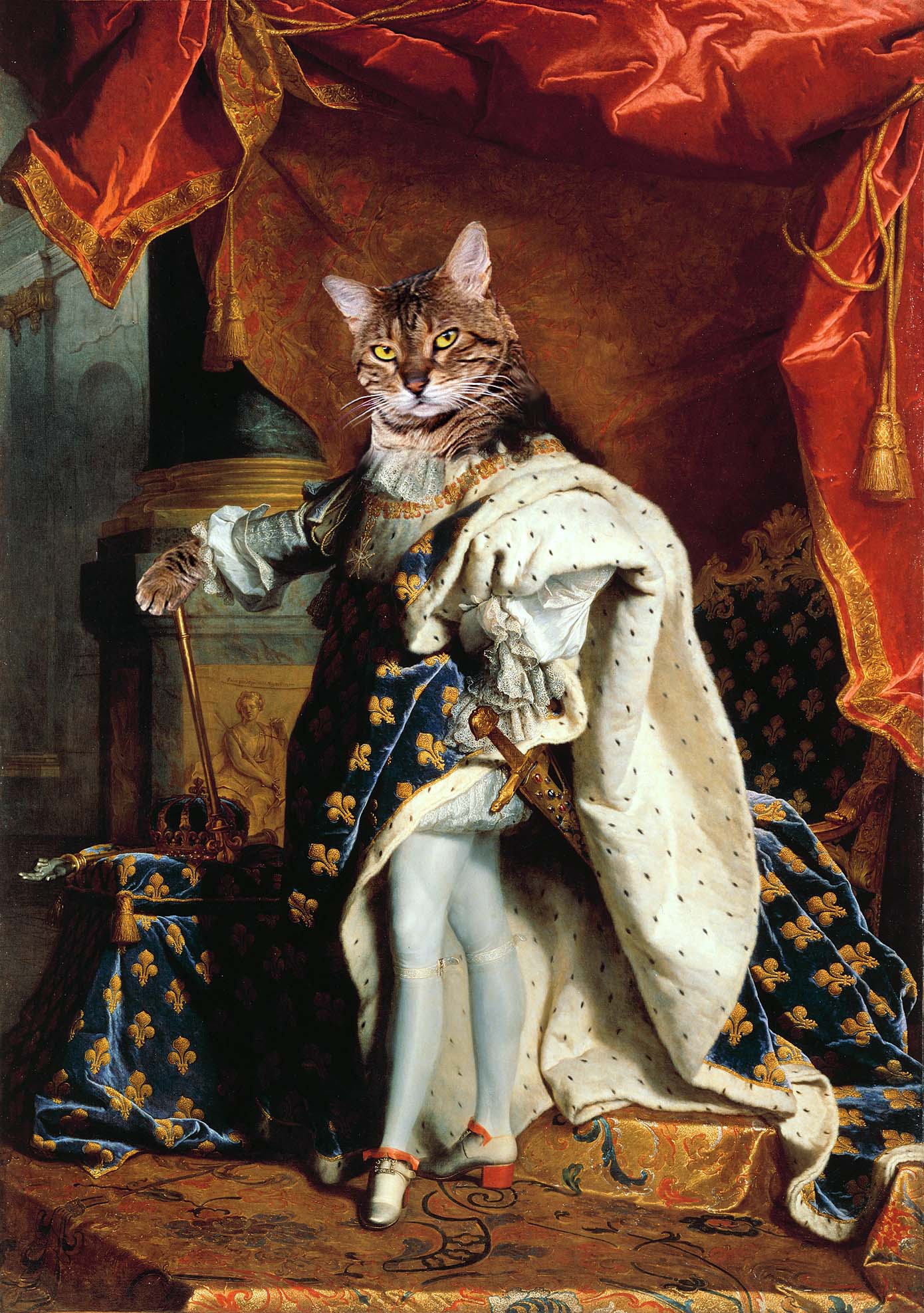 1390x1975 Renaissance Pet Portraits Give Your Pet The Royal Treatment - Royal Cat Painting