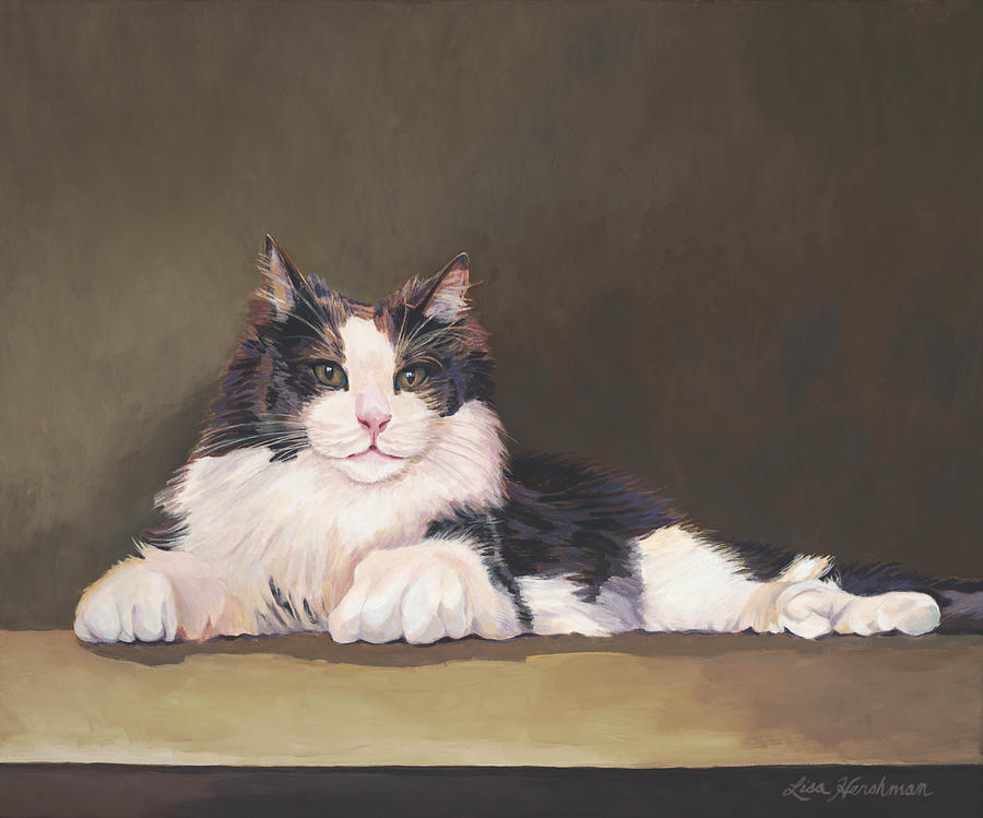 900x749 Royal Cat Painting By Lisa Hershman - Royal Cat Painting