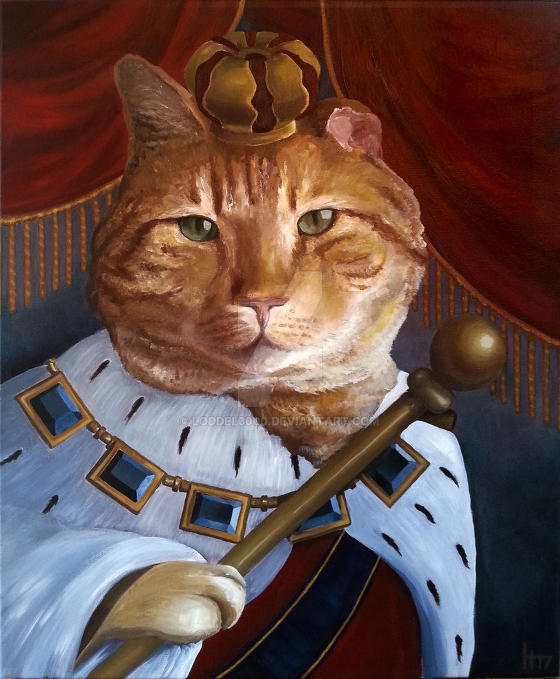811x984 Royal Cat Painting By Loddel3000 - Royal Cat Painting