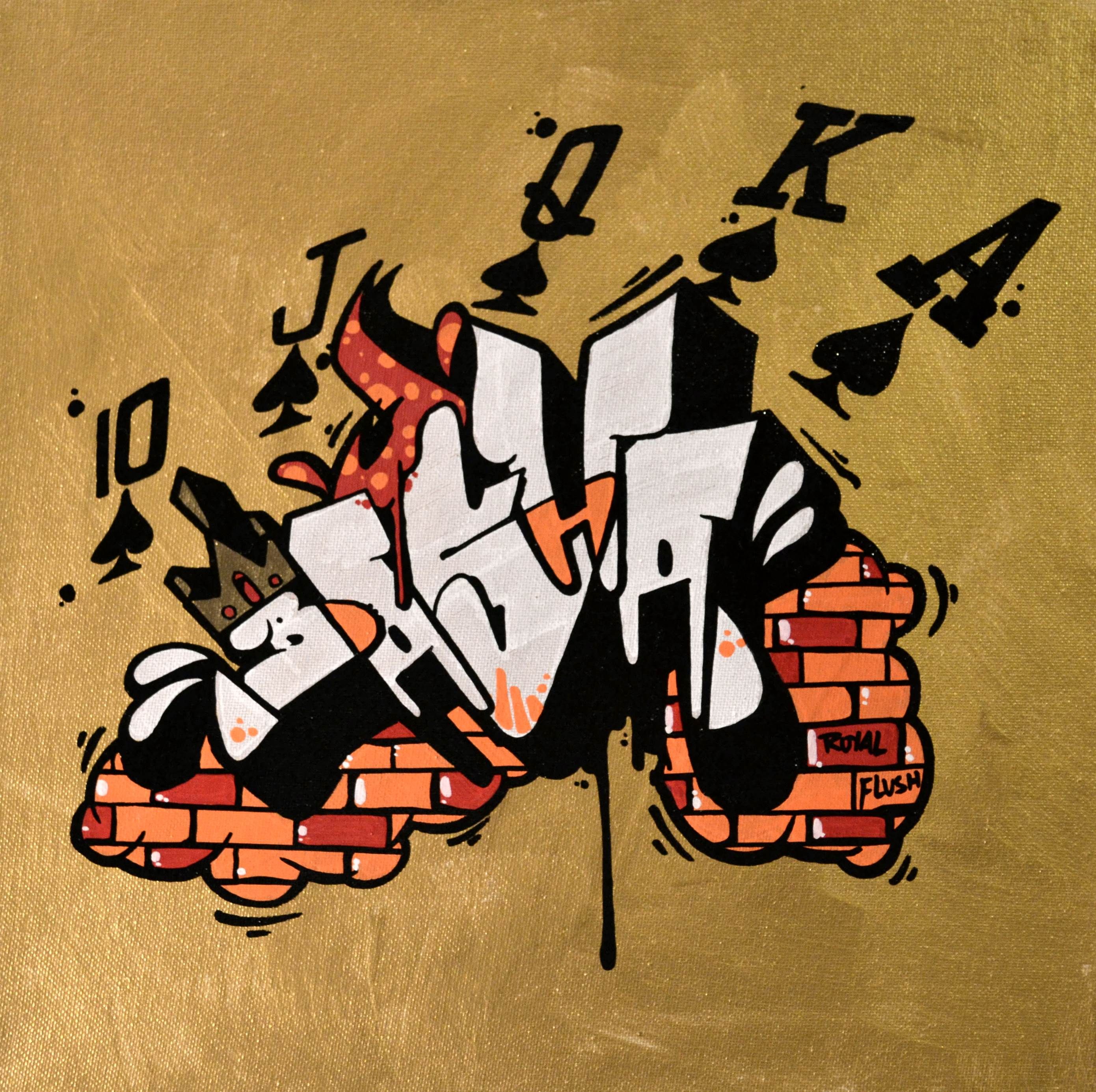 2781x2771 Royal Flush Painting On Canvas By Basha. - Royal Flush Painting