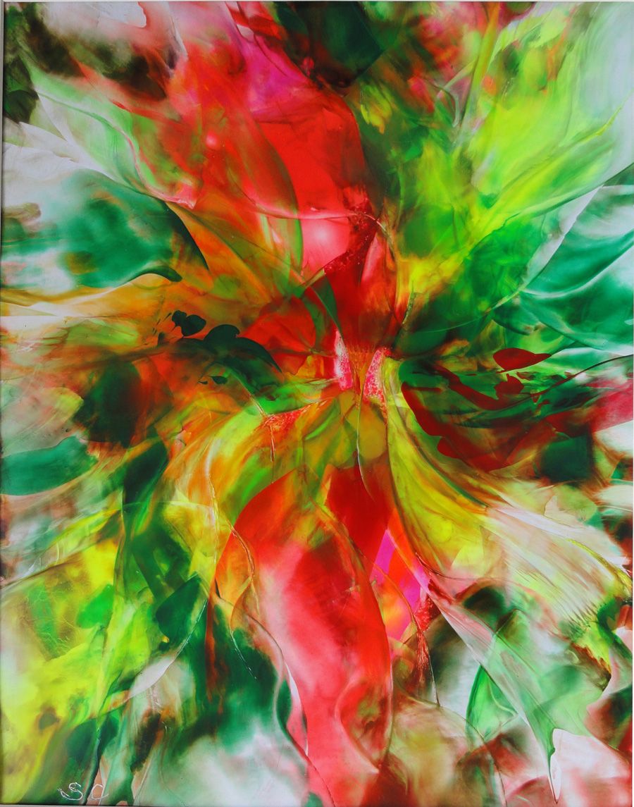 900x1145 Royal Flush. Encaustic Wax By Susan Cavaliere Susan Cavaliere - Royal Flush Painting