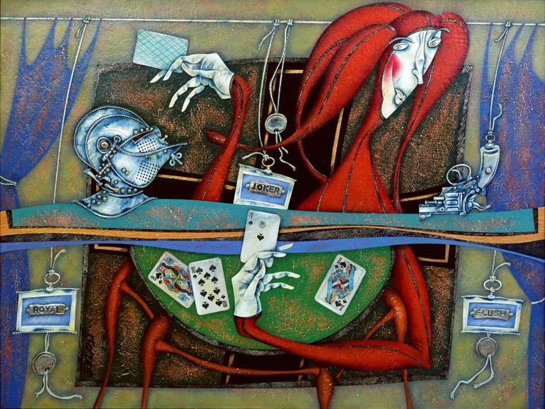 770x578 Saatchi Art Royal Flush Painting By Exloss Art - Royal Flush Painting