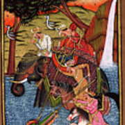 180x180 Rajput Royal King Miniature Painting Indian Artwork Crocodile - Royal King Painting