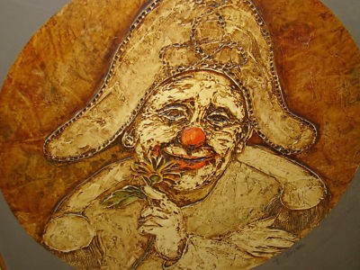 400x300 Rare Vintage Original J. Roybal Painting Clown - Roybal Painting