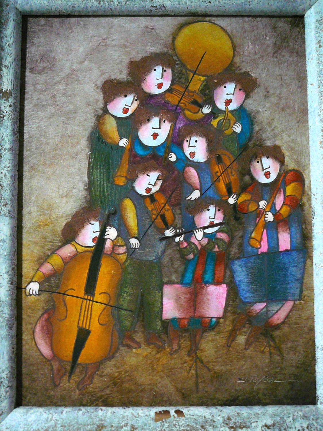 1125x1500 Whimsical Art By J. Roybal Original Acrylic Painting Framed - Roybal Painting