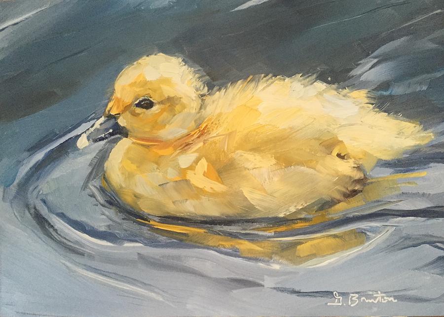 900x643 Spring Duckling Painting By Gary Bruton - Rubber Duck Painting